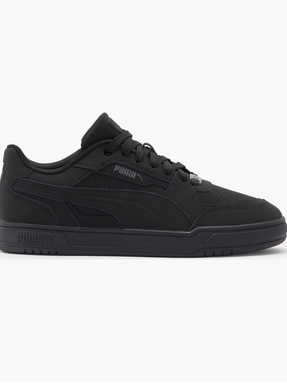 Puma Black Low-Top Leather-Style Casual Sneakers